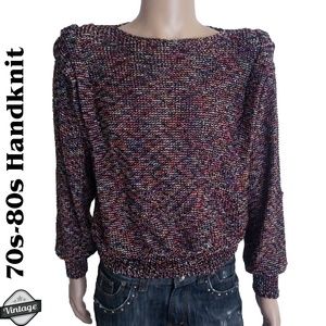 Vintage HandKnit Ariadne Metallic Sweater 1 Thread